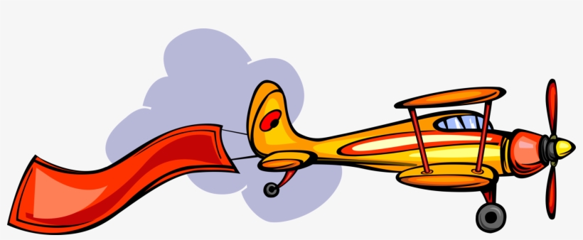 Biplane Airplane Pulls Ad - Airplane Banner Transparent, transparent png