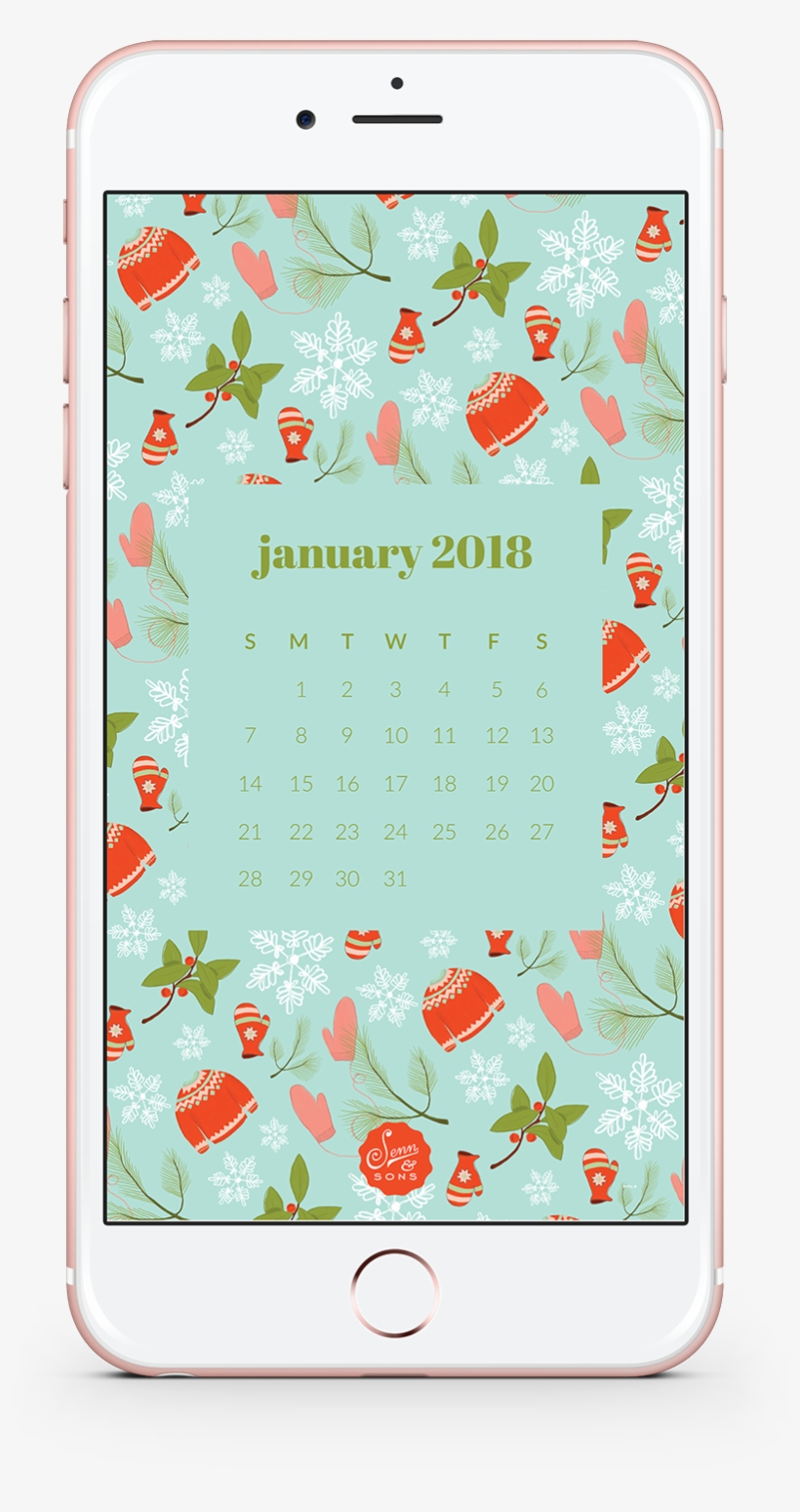 January Iphone Mock-up - Motif, transparent png