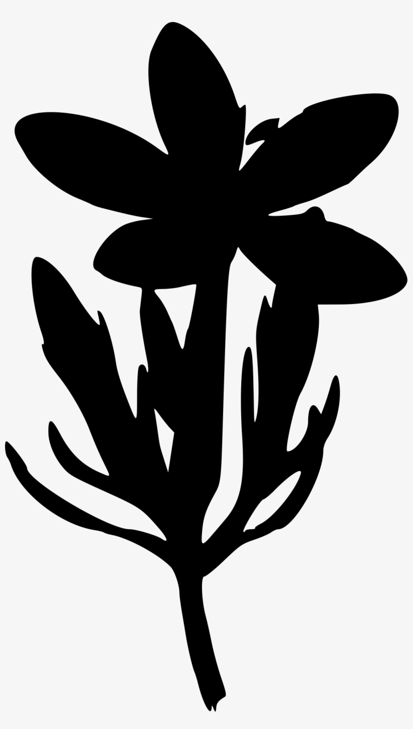 Clipart - Black Transparent Flower Sillouhette, transparent png