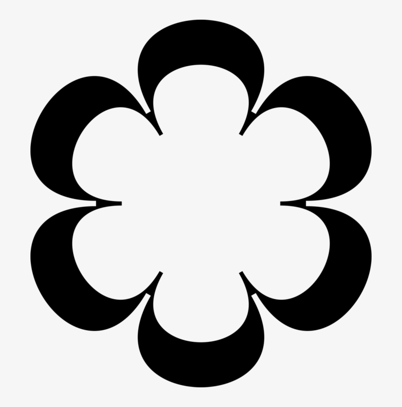 Petal Flower Shape Floral Design Silhouette - Clipart Open Flower Silhouette, transparent png