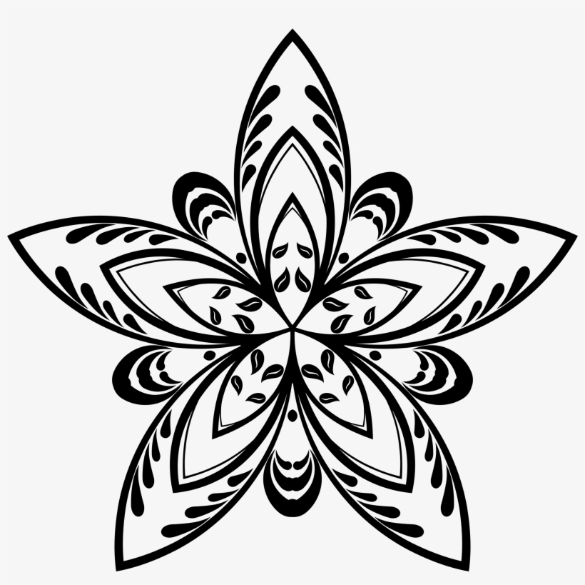 Flower Silhouette Clip Art - Flower Art With Lines, transparent png