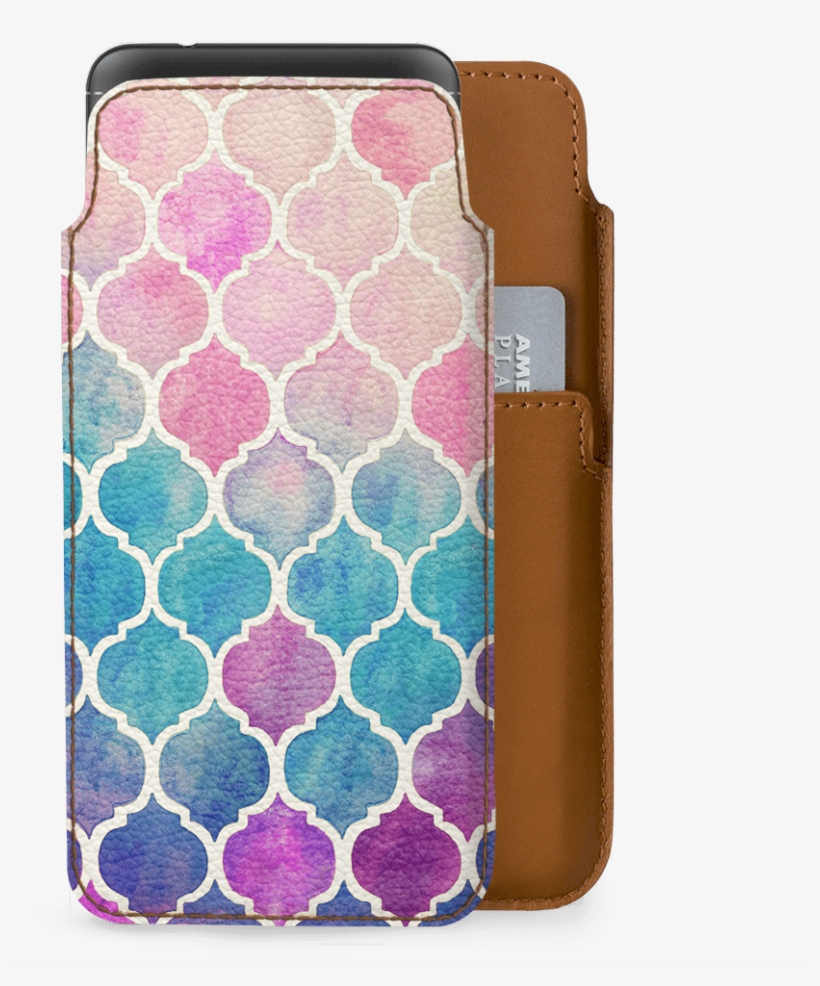 Dailyobjects Rainbow Pastel Watercolor Moroccan Real - Pillow Turquoise And Pink, transparent png