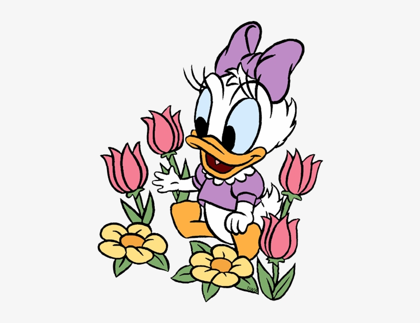 Flower Silhouette Clip Art Set Floral Silhouettes Flowers - Daisy Duck With Flowers, transparent png