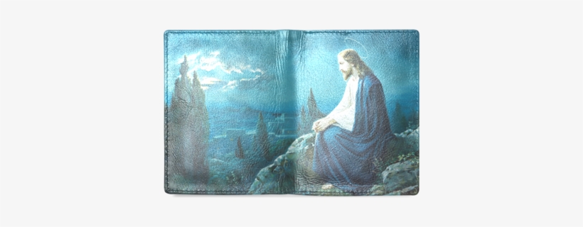 Sale Psylocke Men's Unisex Leather Wallet With Jesu - Christ Framed Wall Art By Lee's Collection Inc. - Christ, transparent png