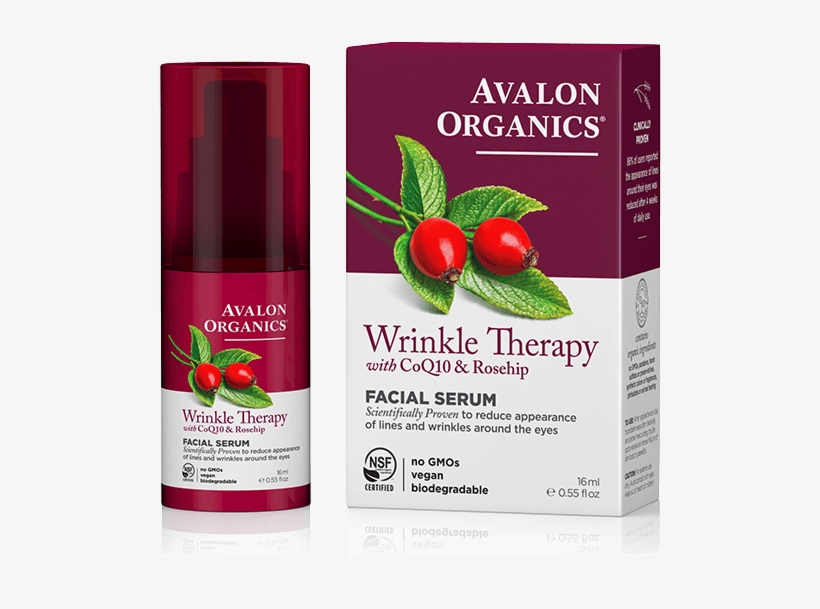 Wrinkle Free Serum - Avalon Organics Wrinkle Therapy Facial Serum With Q10, transparent png