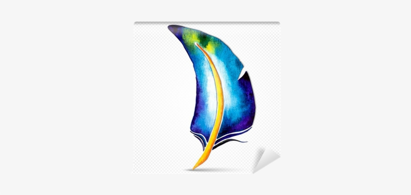 Vector Watercolor Feather Isolated Wall Mural • Pixers® - Watercolor Painting, transparent png