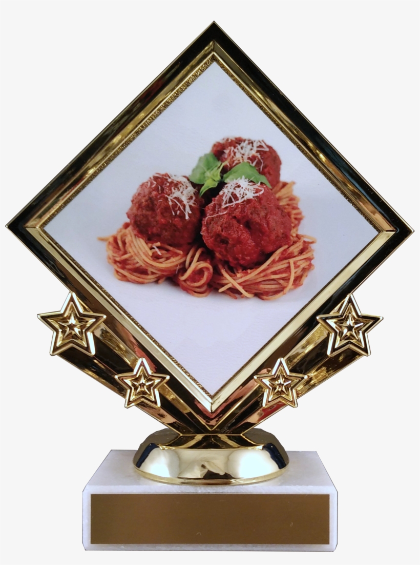 Meatball Diamond Logo Trophy On Marble, transparent png