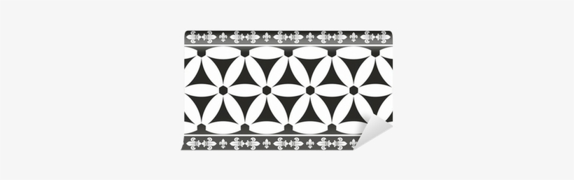Seamless Black And White Gothic Geometrical Floral - Black, transparent png