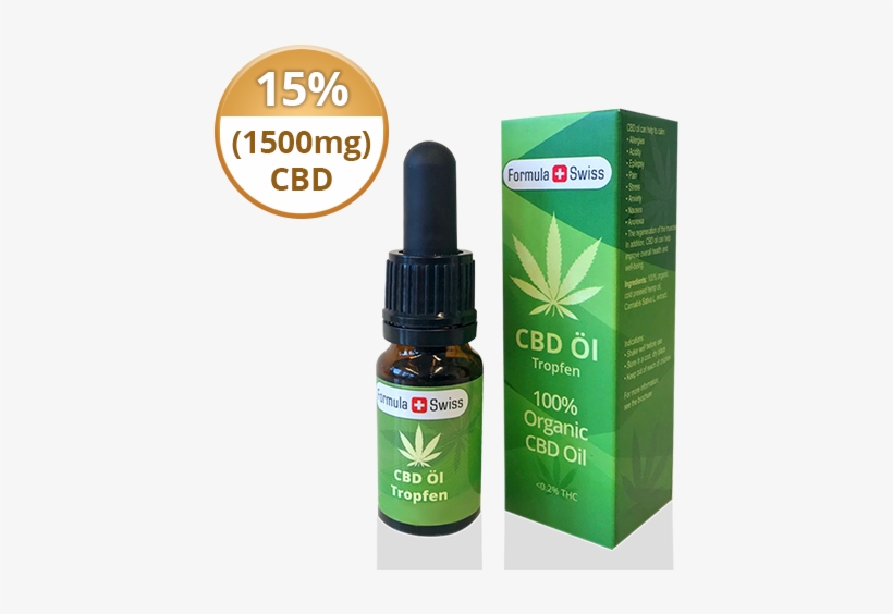 Organic Cbd Oil Drops 15% , 10 Ml - Formula Swiss, transparent png
