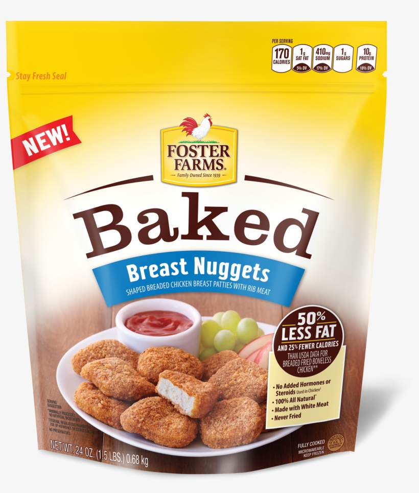 Foster Farms Original Baked Chicken Breast Nuggets - Foster Farms Baked Nuggets, transparent png