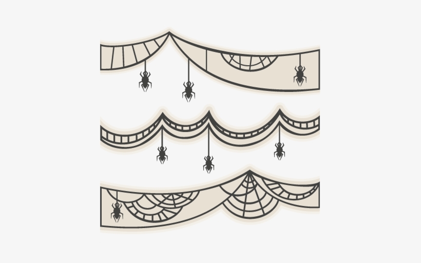 Spider Web Clipart Banner - Digital Scrapbooking, transparent png
