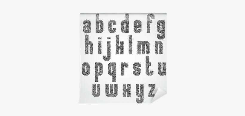 Geometric Bold Poster Letters Font, Hand Drawn Lines - Monochrome, transparent png