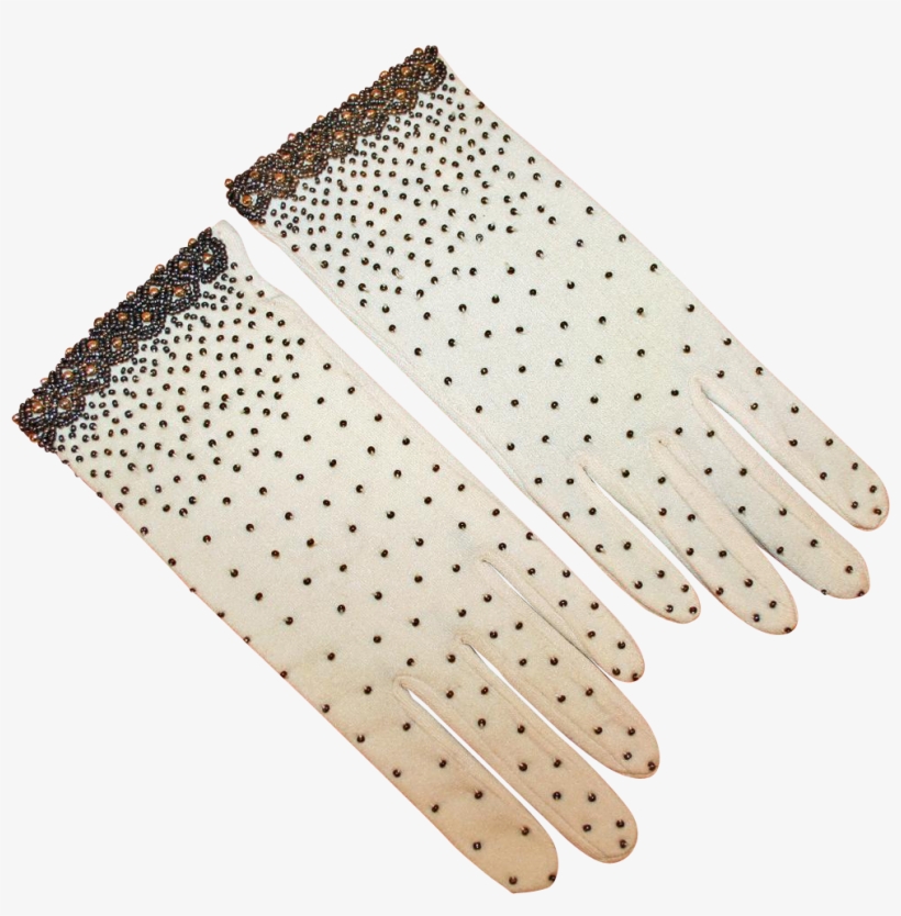 Beaded Cocktail Gloves Vintage C1955 Hong Kong From - Polka Dot, transparent png