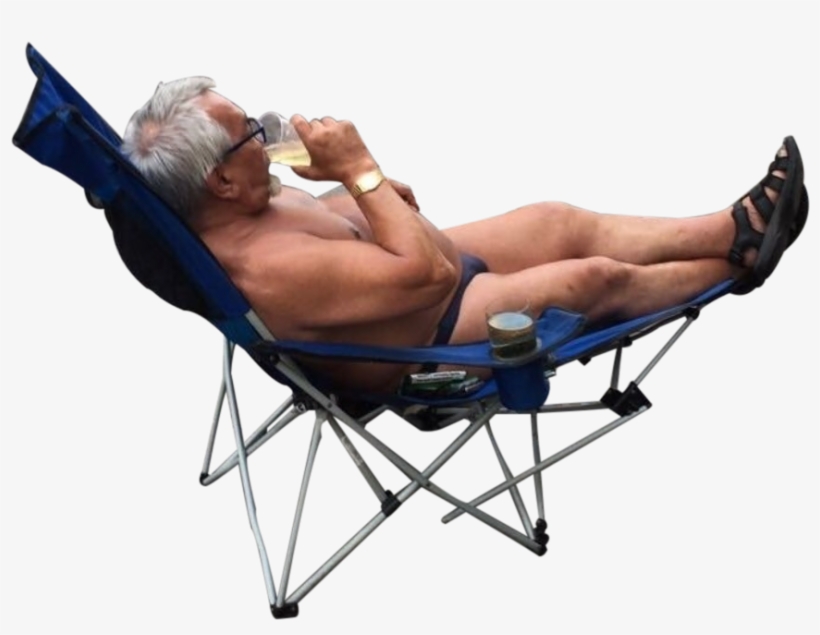 Personthis Man In A Lawn Chair On The Side Of The Road - Man On Lawn Chair, transparent png