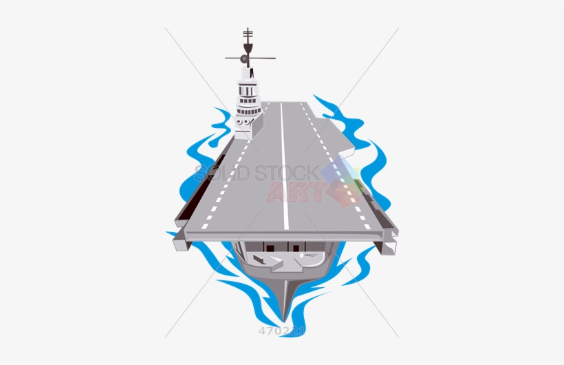 Stock Illustration Of Retro Cartoon Illustration Of - World War Two Aircraft Carrier Retro Greeting Card, transparent png