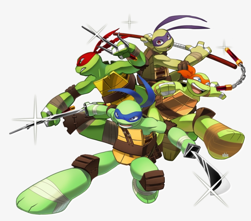 3 Kb, V - Tmnt Group Pose, transparent png
