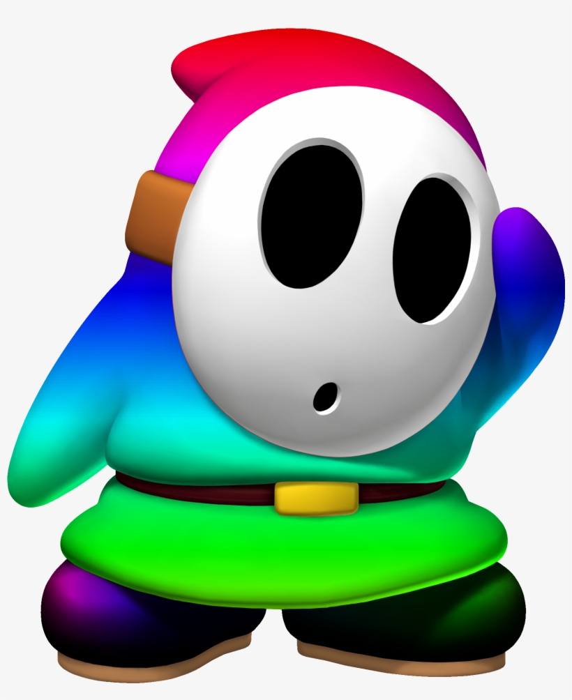 Acl Rainbow Shy Guy - Super Mario Red Character, transparent png