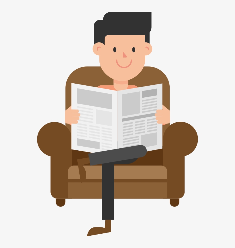 Open - Png Newspaper Reading Vector, transparent png