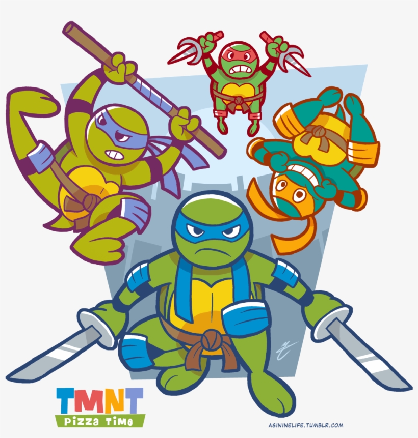 Collection Of Ninja Turtle Pizza Clipart High Quality, - Mykki Turtles Family Personality Storage Bag, transparent png