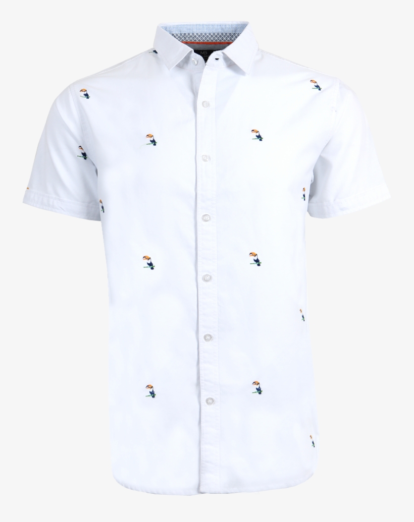 Embroidered Tropical Toucan Shirt - Embroidery, transparent png