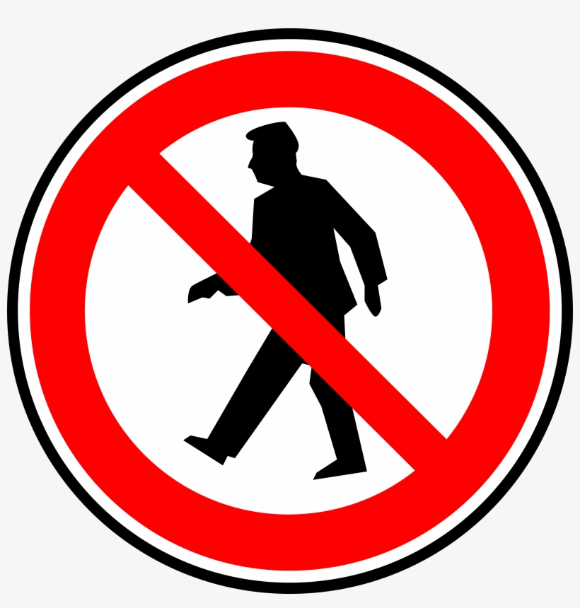 Free Vector No Walking Pedestrians Clip Art - No Walk Through Sign, transparent png