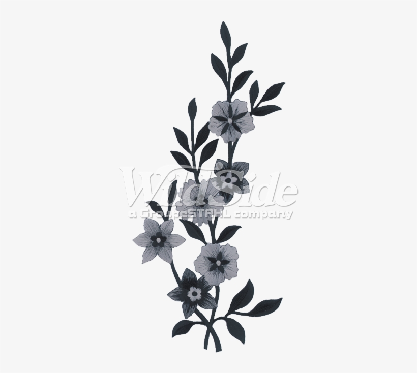 Black Large Flower - Embroidery, transparent png