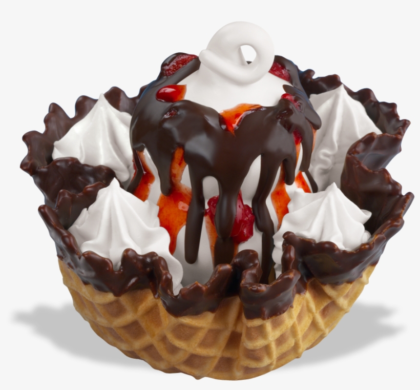 Waffle Bowl Sundae - Dairy Queen Sundaes, transparent png