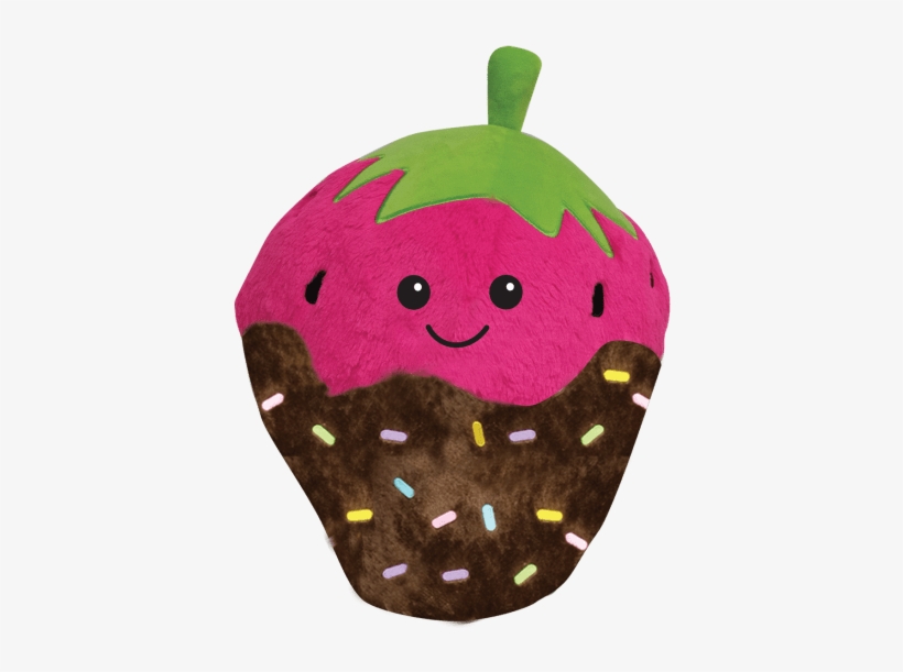 Dipped Strawberry Scented Embroidered Pillow - Pillow, transparent png