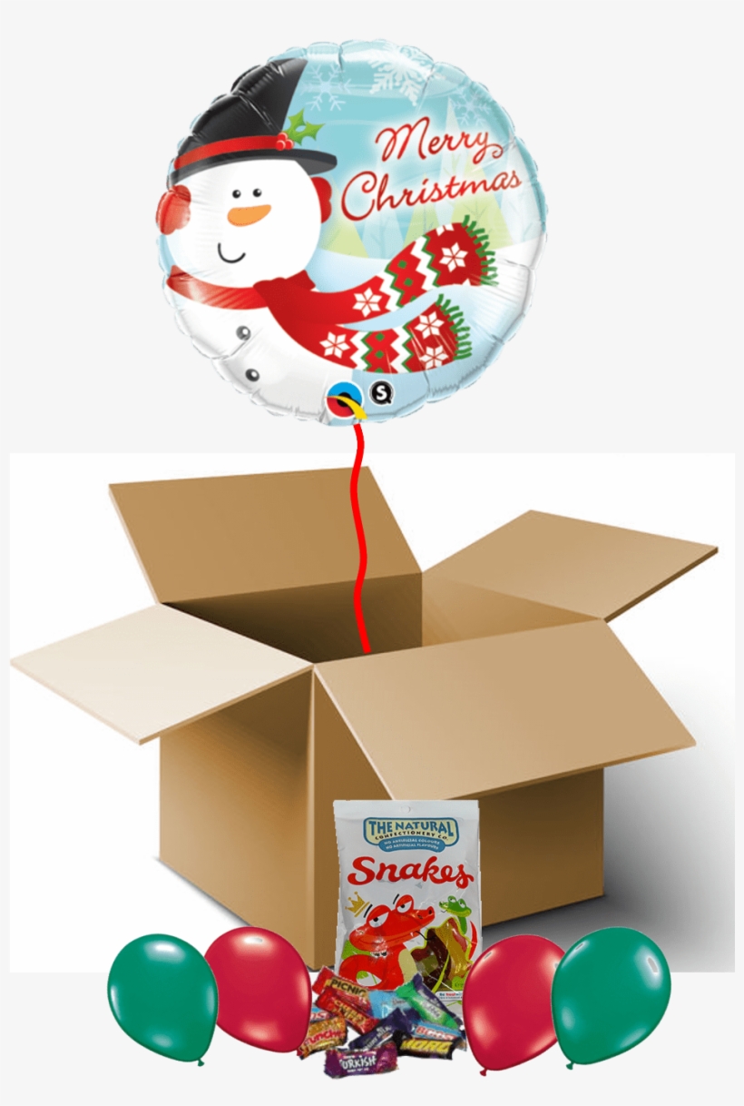 Snowman Merry Christmas Balloon In A Box - Natural Confectionery Co. Snakes, transparent png