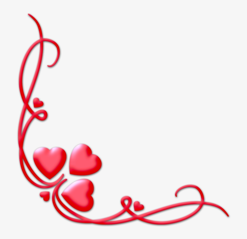 Valentine Transparent Pictures Free - Corner Border Heart Png, transparent png