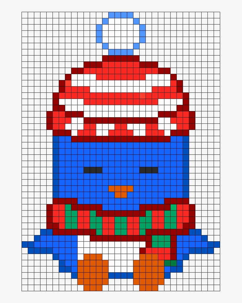 Christmas Penguin 2 Perler Bead Pattern / Bead Sprite - Leeuwarden, transparent png