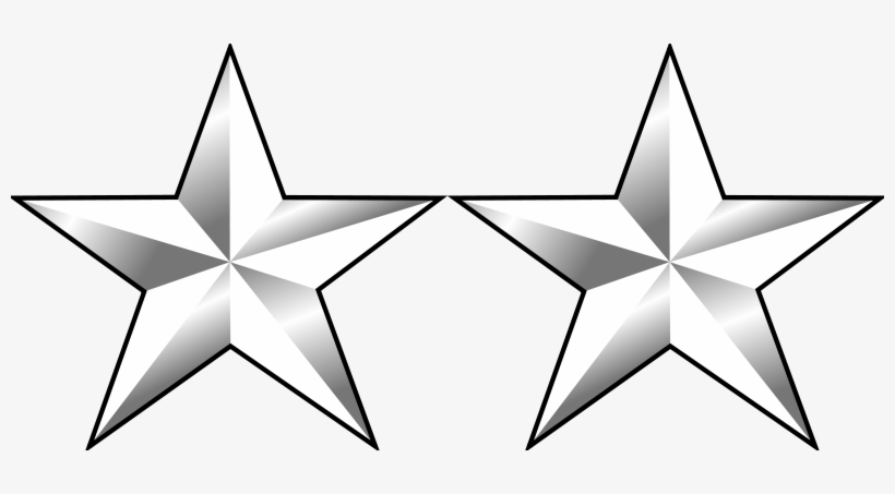 Maj Gen - Two Star General Rank - 800x373 PNG Download - PNGkit
