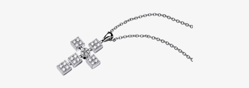 Lvcea Necklace With 18 Kt White Gold Chain And 18 Kt - Bulgari Diamond Cross Pendant Lucea, transparent png