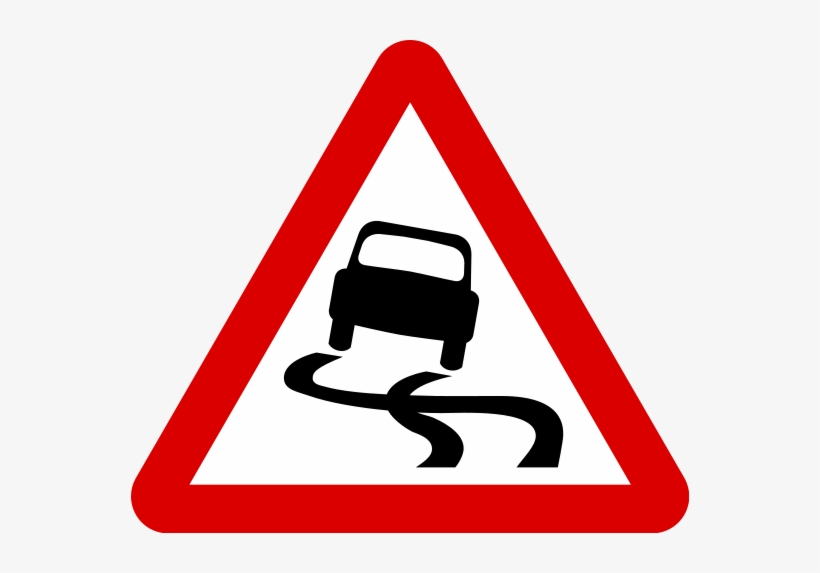 Singapore Road Signs - Slippery Road Sign, transparent png