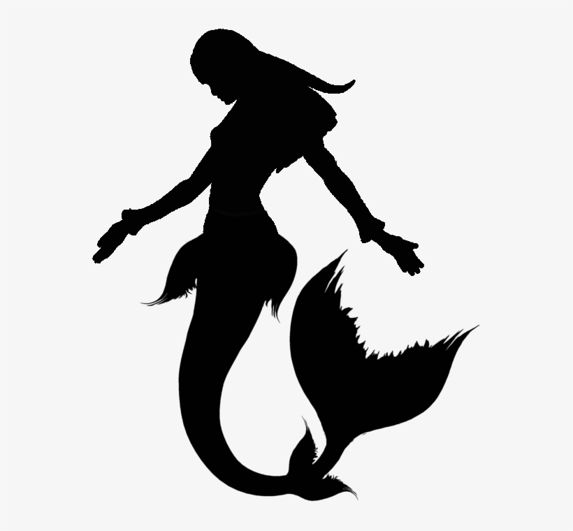 Ariel Silhouette Mermaid Drawing Clip Art - Mermaid Silhouette Clipart No Background, transparent png