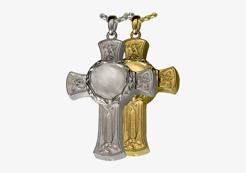 Celtic Cross Photo Locket - Silver Cremation Jewelry: Celtic Cross Photo Locket, transparent png