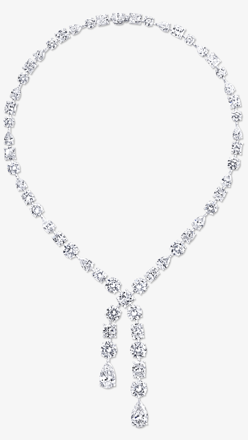 A Classic Graff Multi Shape Diamond Cross Over Necklace - Necklace, transparent png