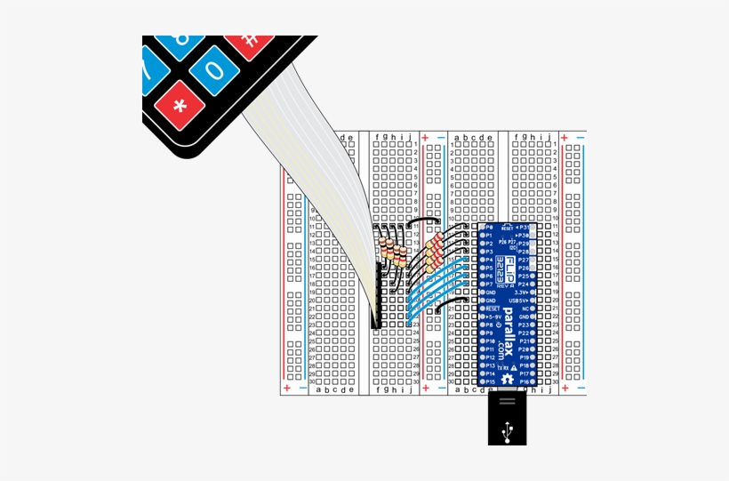 Propeller Flip Wiring Diagram For The Matrix Keypad - Matrix Keypad Breadboard, transparent png