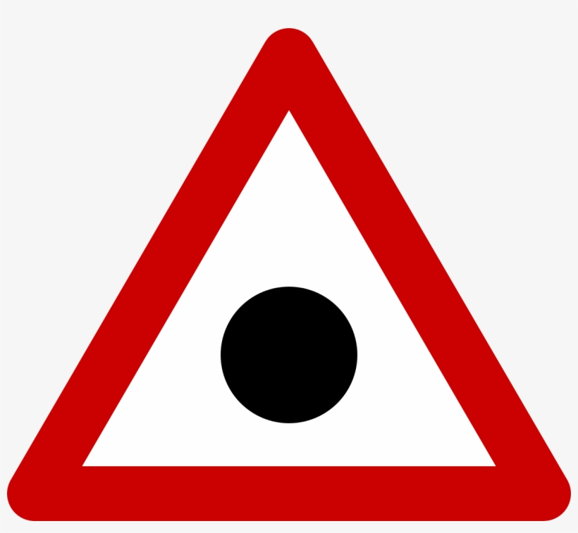 File - Warning Sign - Blind Spot - Svg - Y Junction Road Sign, transparent png