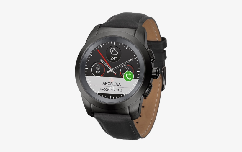 The World's First Hybrid Smartwatch Combining Mechanical - Mykronoz Zetime Brushed Silver Black Band, transparent png