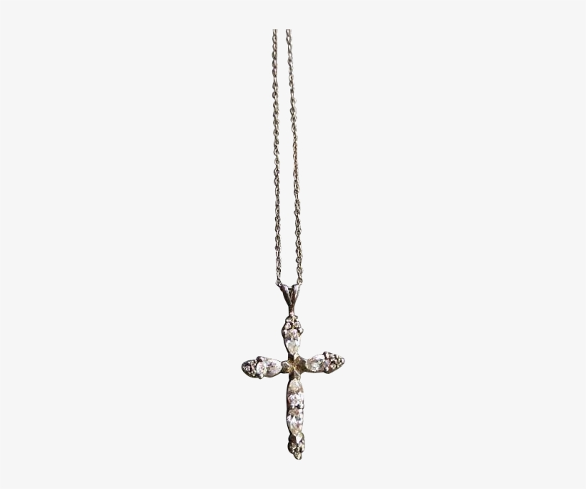 Vintage Necklace Sterling Silver Cross Pendant And - Cross Pendant, transparent png