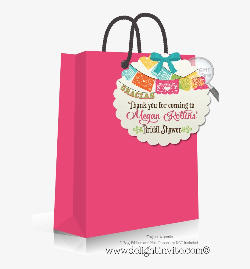 Mexican Fiesta Bridal Shower Favor Tag - Thank You For Coming Pastel Carousel Design, transparent png