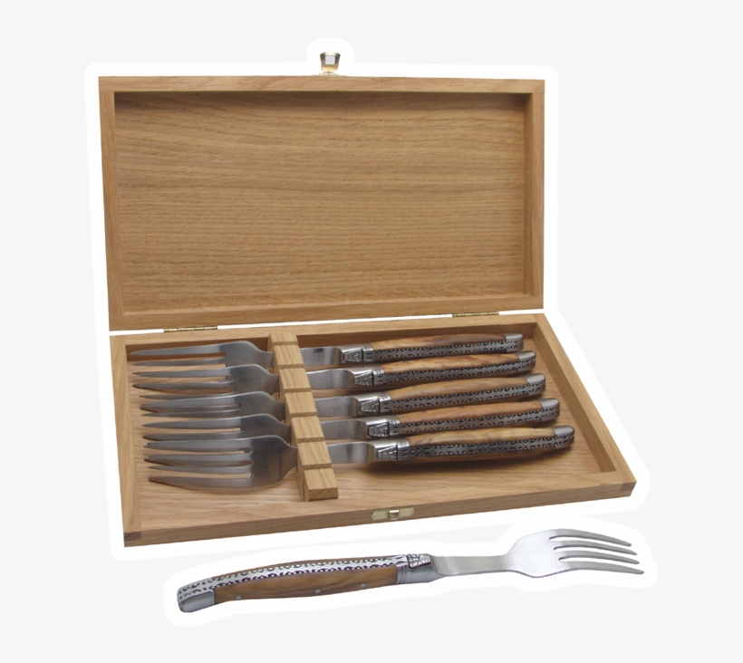 Set Of 6 Laguiole Forks, Olive Tree Wood - Baladéo Laguiole Fork Set, transparent png