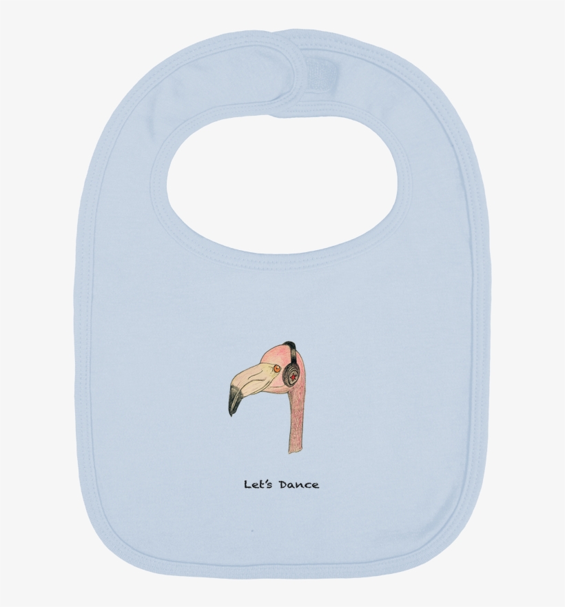 Baby Bib Plain And Contrast Flamingo Let's Dance By - Bib, transparent png