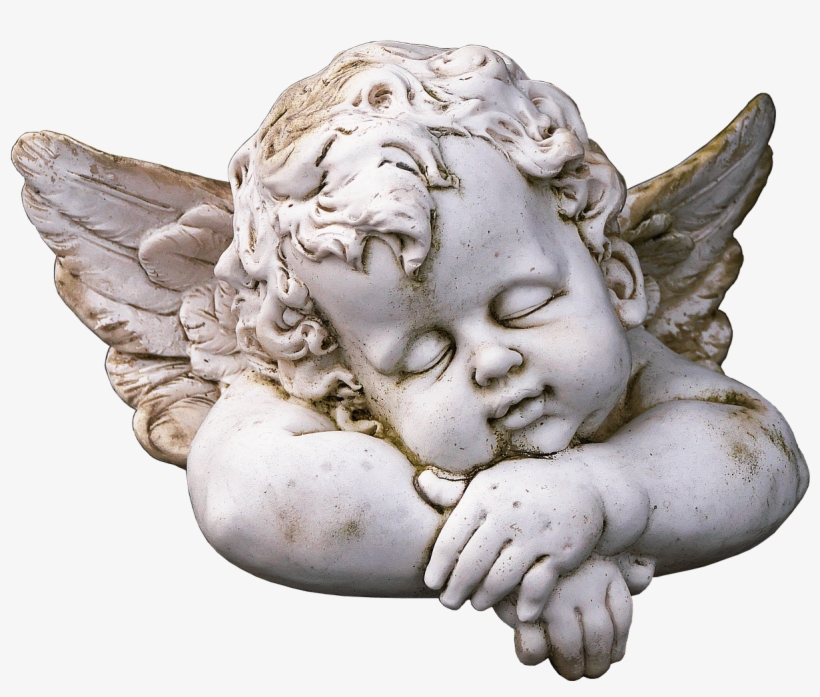 Cute Sleeping Angel Statue - Statue Png, transparent png