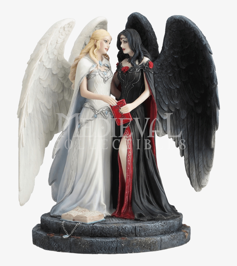 Dark And Light Angel Statue, transparent png