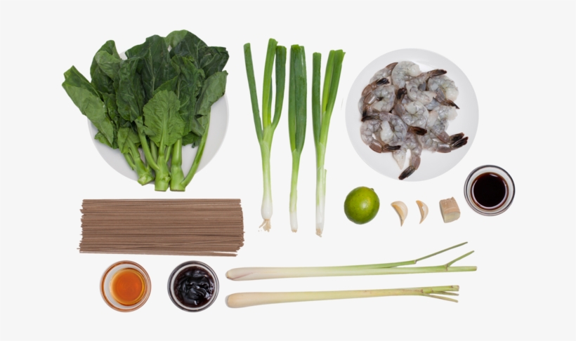 Lemongrass Shrimp With Soba Noodles & Chinese Broccoli - Soba, transparent png
