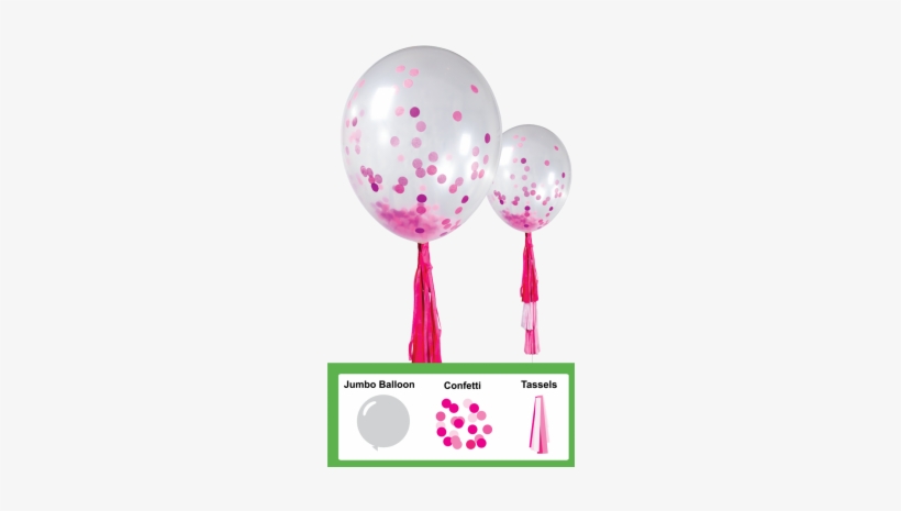 Tassel, Confetti & 3ft Clear Balloon Kit - Balloon, transparent png