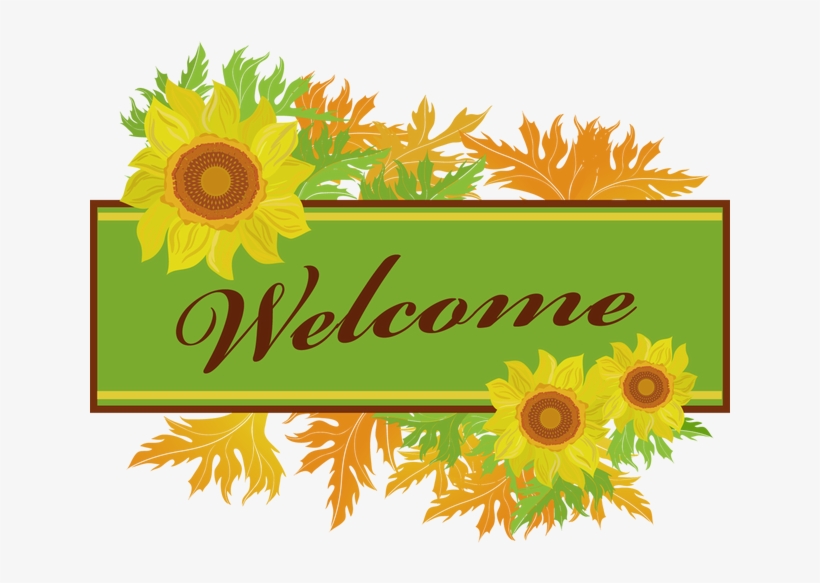 Sunflower Clipart Banner - Clip Art Free Welcome, transparent png