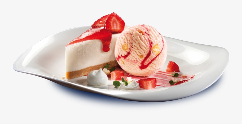 Strawberry Cheesecake Png Vector Library Download - Ice Cream Plate Png, transparent png